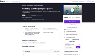 Marketing y ventas para principiantes Gratis con Udemy
