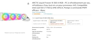 Kit Watercooling AIO Arctic Liquid Freezer III à 113,96€