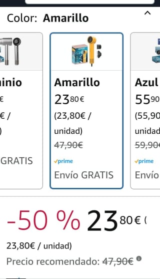 Cecotec Ionicare Rockstar Style Secador de Pelo 1500W Amarillo 23,80€