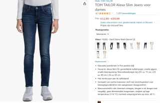 Tom Tailor Slim dames jeans Alexa voor €12,99 bij Amazon NL