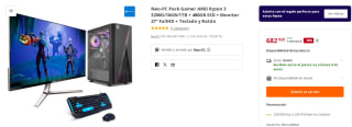 Pack Gamer Neo-PC AMD Ryzen 3 3200G/16GB/1TB + 480GB SSD + Monitor 27" FullHD + Teclado y Ratón por 682.92€
