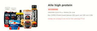 Alle high proteïne producten met 50% korting bij de Plus
