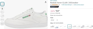 Reebok Club C85 herensneakers voor €34 via Amazon NL
