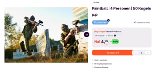 Paintball 4 Personen | 50 Kogels p.p voor €4,95 + gratis bitterballen bij fundustry via iBOOD