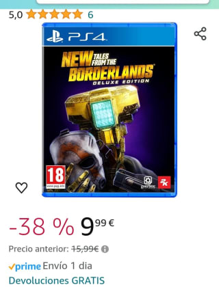 New tales from the Borderlands Deluxe Ed. PS4 por 9,99€.