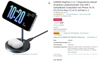 UGREEN 2-in-1 magnetische oplaadstandaard voor €25,49 met Amazon Prime