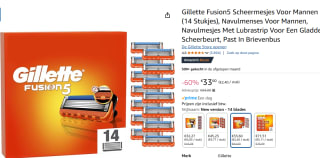 Gillette Fusion5 - Navulmesjes - Voor Mannen - 14 Navulmesjes voor €33,60 bij Amazon
