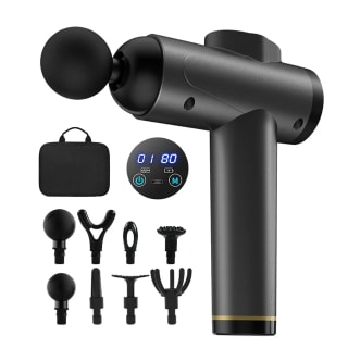 Pistola de masaje muscular portátil con 20 niveles de intensidad y pantalla táctil 8 cabezales por 26,30€