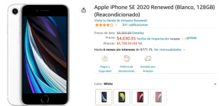 iPhone SE 2020 Reacondicionado a $4,630 en Amazon