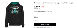Sudadera con capcua de algodon ecologico para Niños Mercedes por 22.99€