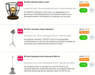 50% korting op diverse lampen bij de Gamma
