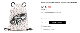 Bolsa con tiras para ajustar Vans Drawstring por 7.99€