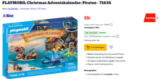 Playmobil Christmas Adventskalender Piraten (71636) voor €15 bij Bol