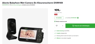 Alecto DVM149 - Babyfoon met camera - Temperatuurweergave - Zwart voor €109 bij Baby dump