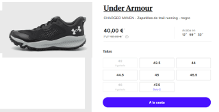 Zapatillas de Hombre Under Armour CHARGED MAVEN por 40€