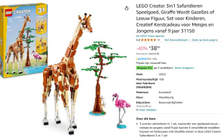 LEGO Creator 3in1 Safaridieren voor €38,99 bij Amazon