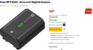 Sony NP-FZ100 - Accu voor Digitale Camera voor €42,98 bij Bol.com