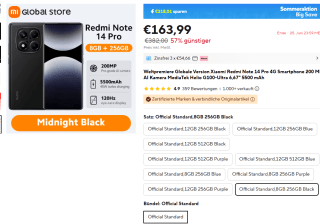 Xiaomi Redmi Note 14 Pro - 8GB/256GB voor €163,99 bij Aliexpress