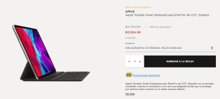 Apple Teclado Smart Keyboard a $3,324 en El Palacio de Hierro