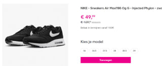 Diverse NIKE AIr Max 1 '86 OG 'G dames sneakers voor €39,99 bij Veeppe