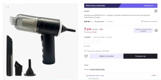 Klack Soplador y Aspirador Inalámbrico de Mano para la Limpieza de Automóviles y el Hogar por 7,27€