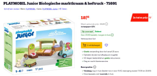 PLAYMOBIL Junior Biologische marktkraam & heftruck voor €18,05 bij Bol