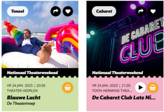 Tickets vanaf €10 tijdens het Nationaal Theaterweekend 24 t/m 26 januari in diverse theaters