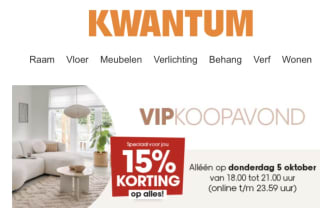 Kwantum Vip-avond op donderdag 5 oktober