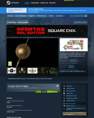 Juego Chrono Trigger Steam por solo 3,74€