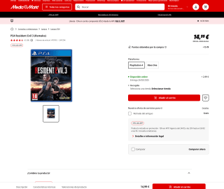 Resident Evil 3 Remake PS4 a solo 12,70€