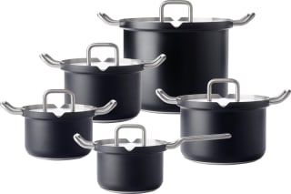 BK Q-linair Master Black Kookpannenset - 5 delig met afgietsysteem voor €209,99 bij Coolblue