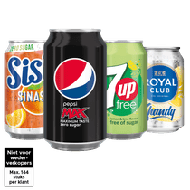 Pepsi, Sisi, 7-up of Royal Club Shandy Blik 33 cl. voor €0.39 bij Dirk