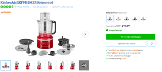 KitchenAid keukenmachine 300 W 3,1 l voor €219,99 bij Coolblue