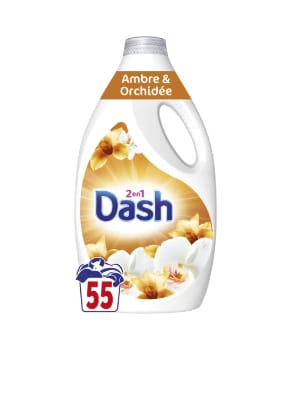 Lessive Liquide Détergent Ambre et Orchidée DASH à 13,33€