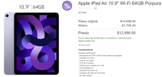Apple iPad Air 10.9" 5ta Gen por $12,999 en Costco