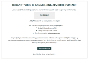 €10 buitenvriend korting bij Bever