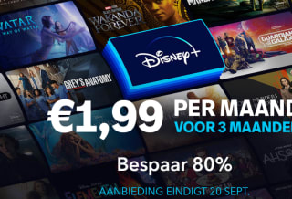 Disney + 3 maanden voor €1,99 per maand