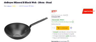 deBuyer Mineral B Black Wok - 28cm - voor €27,50 bij Bol.com