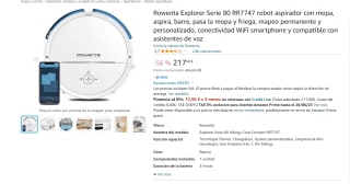 Robot aspirador con mopa marca Rowenta modelo Explorer Serie 80 RR7747 por 217,68