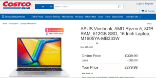 ASUS Vivobook 16 Laptop – £279.99
