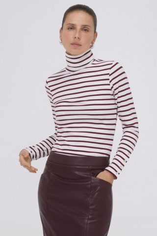 Camiseta de rayas con cuello vuelto de Mujer Pedro del Hierro por 19€