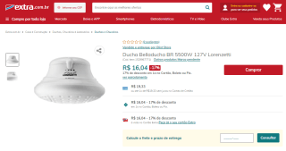 Ducha da Lorenzetti, modelo Belladucha BR de 5500W - R$ 16,04