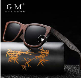 GM,gafas de sol de madera de bambú Natural, con caja de regalo por 14,73€