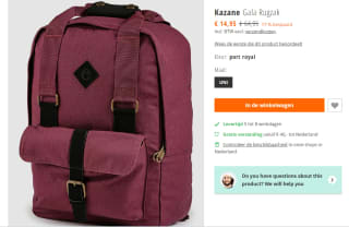 Kazane Gala Rugzak Blue Tomato voor €14,95 bij Blue Tomato