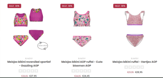 30% korting op alle badkleding voor jongens en meisjes bij Merkmeisjeskleding