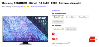 Samsung QE55Q80C 55" TV voor €540 bij Bol