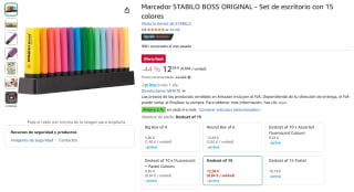 15 Marcadores Stabilo Boss Original por 12,58€