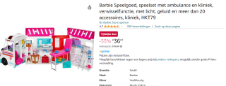 Barbie 2-in-1 Ambulance/Kliniek Speelset met meer dan 20 accessoires voor €36,07