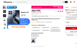 Xiaomi 14T 12/256GB por 356,99€