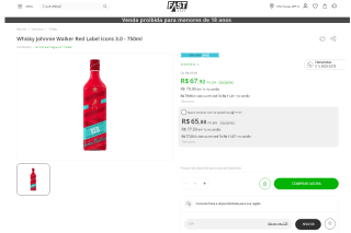 Whisky Red Label Icons de 750ml - R$ 67,92